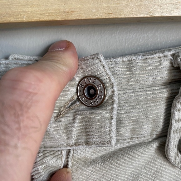 River‎ Island Women's Cream Corduroy Button Mini Skirt Size UK10 - Picture 4 of 14